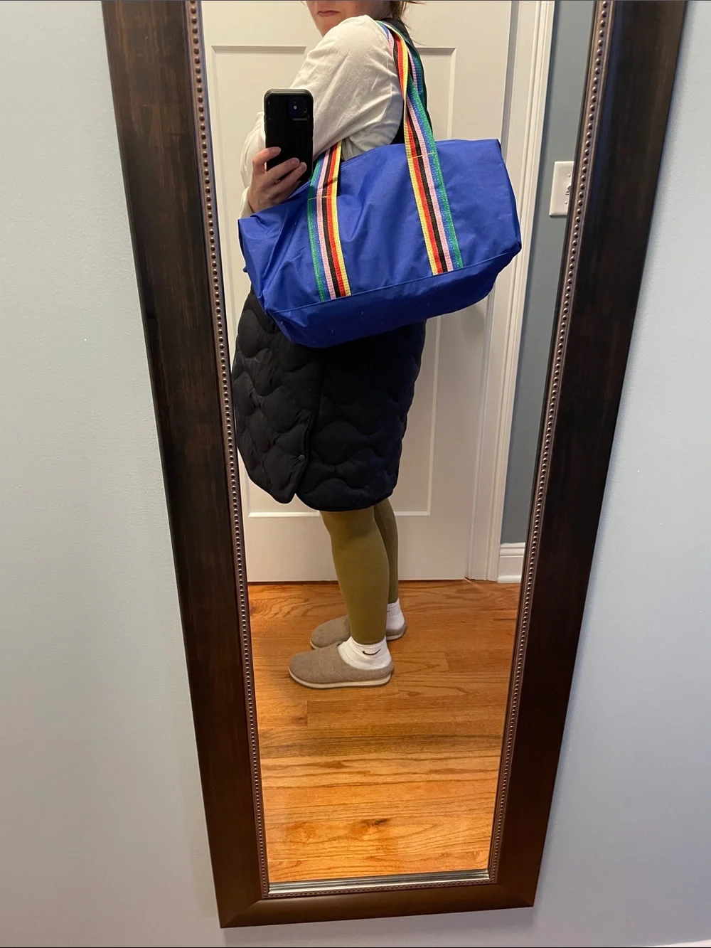 Bloomingdale's Royal Blue Mini Duffel with 🌈 Straps